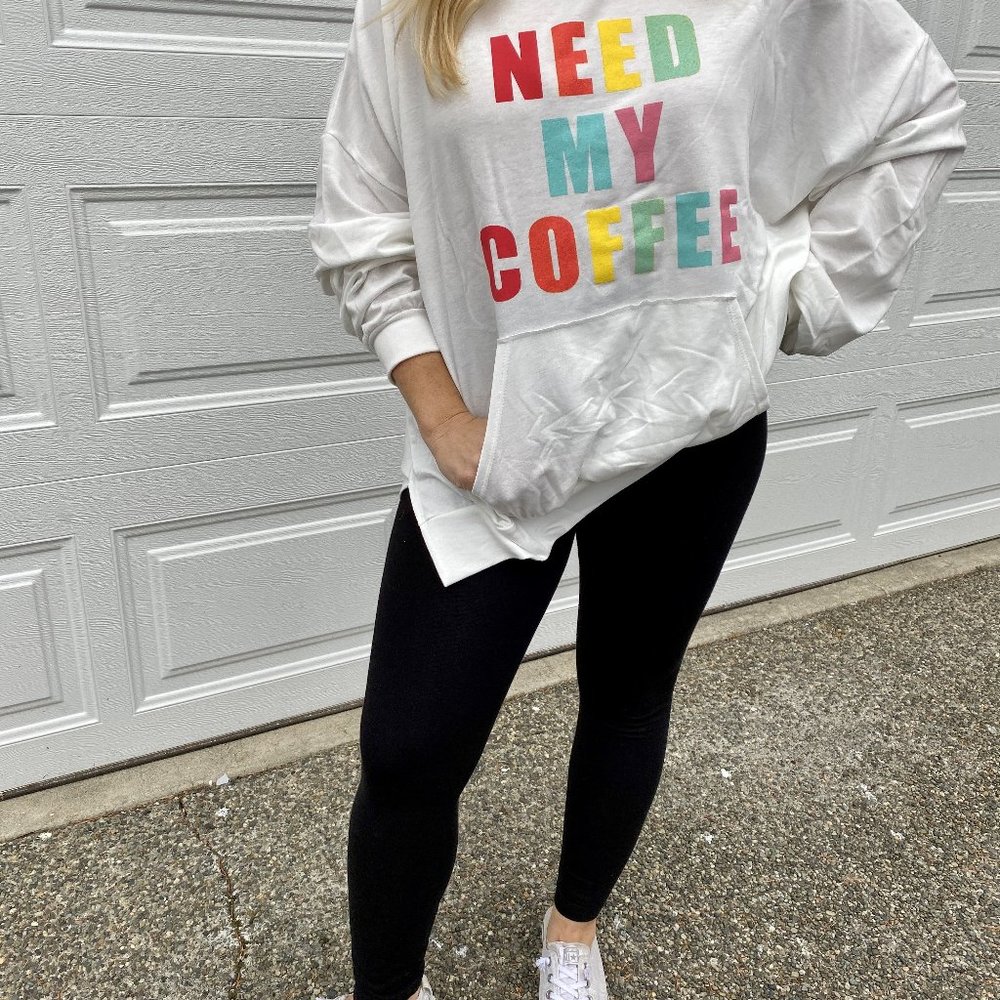 Need My Coffee Oversized Sweatshirt (L)